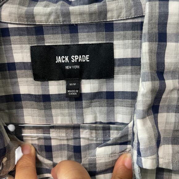 Jack Spade Plaid Long Sleeve Collared Button Up Shirt Black Multi Size Medium - Picture 4 of 6